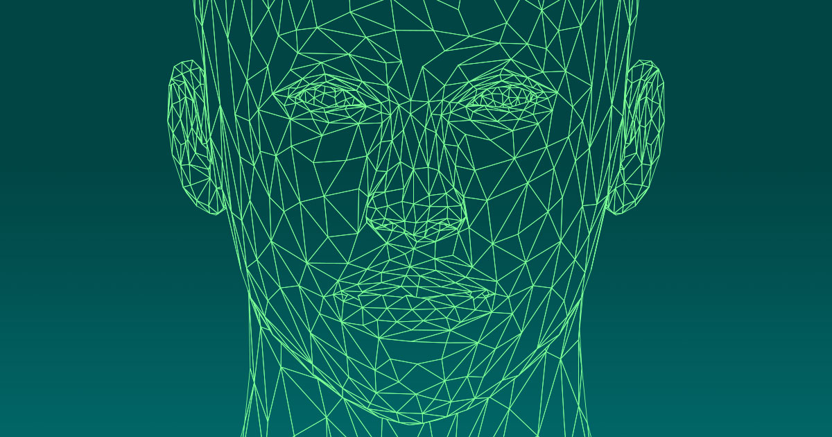 low poly female head wireframe – source : GDJ / openclipart