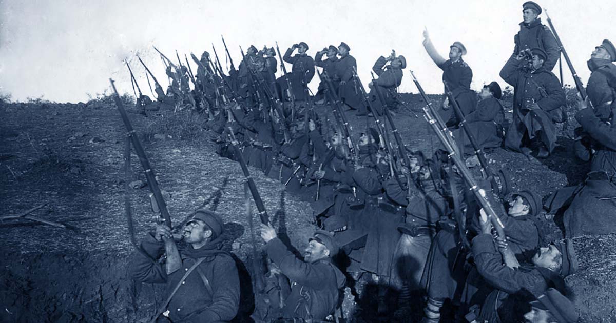 Soldats dans une tranchée de la 1re guerre mondiale