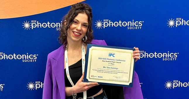 Sara Zaminga Best Student Award at IEEE Photonics Society conference